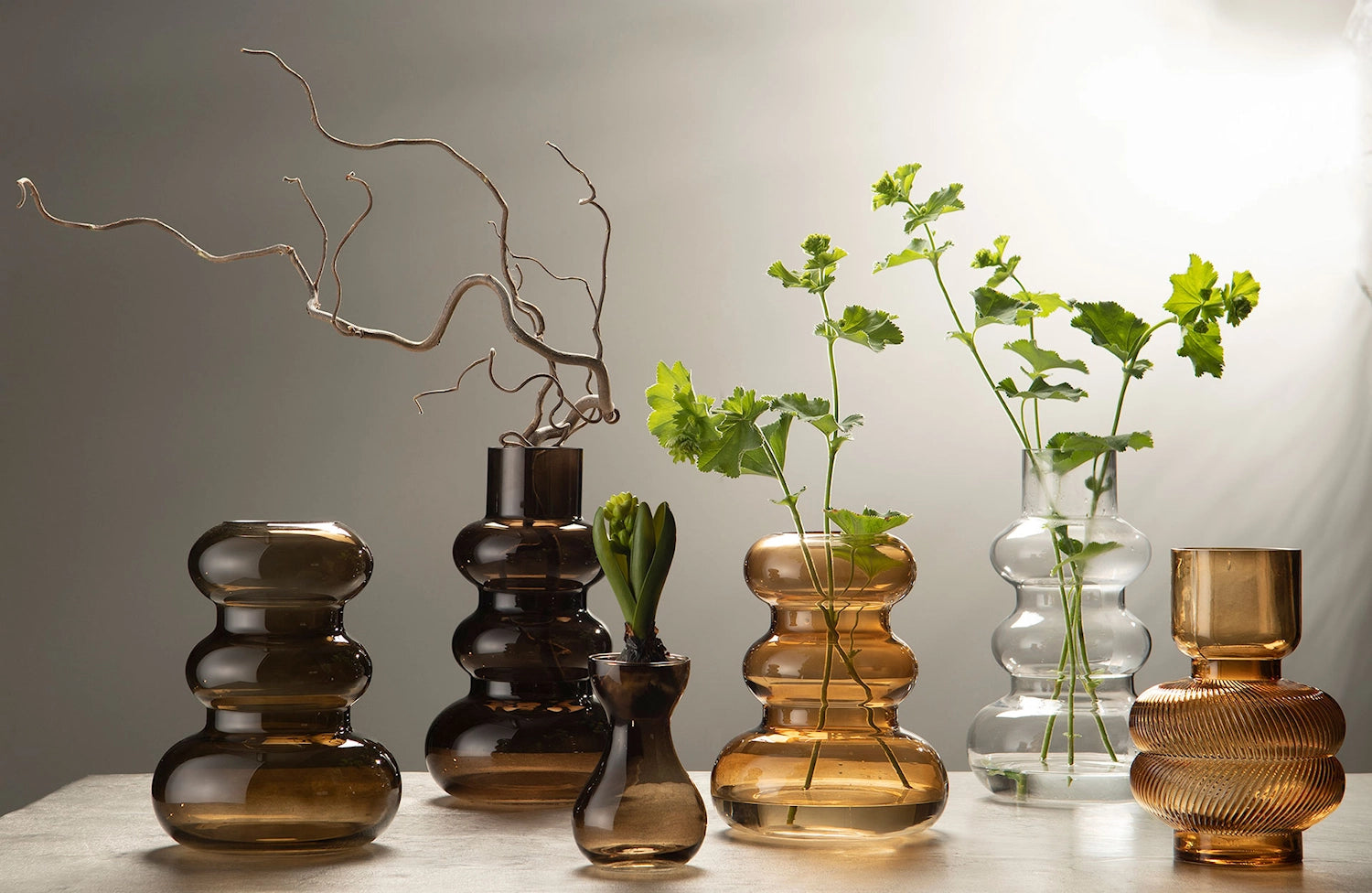 Vas FLORA glas amber