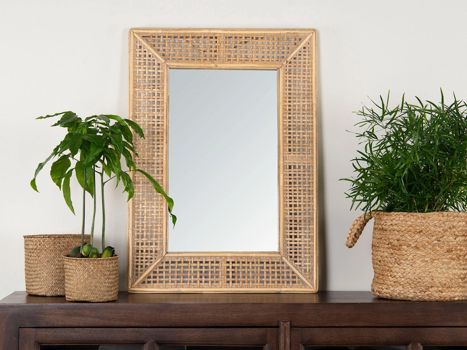 Spegel REKTANGEL bambu 51x2x71cm