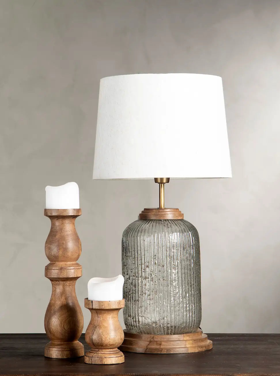 Lampa HAVA med lampskärm linne Ø25x48cm