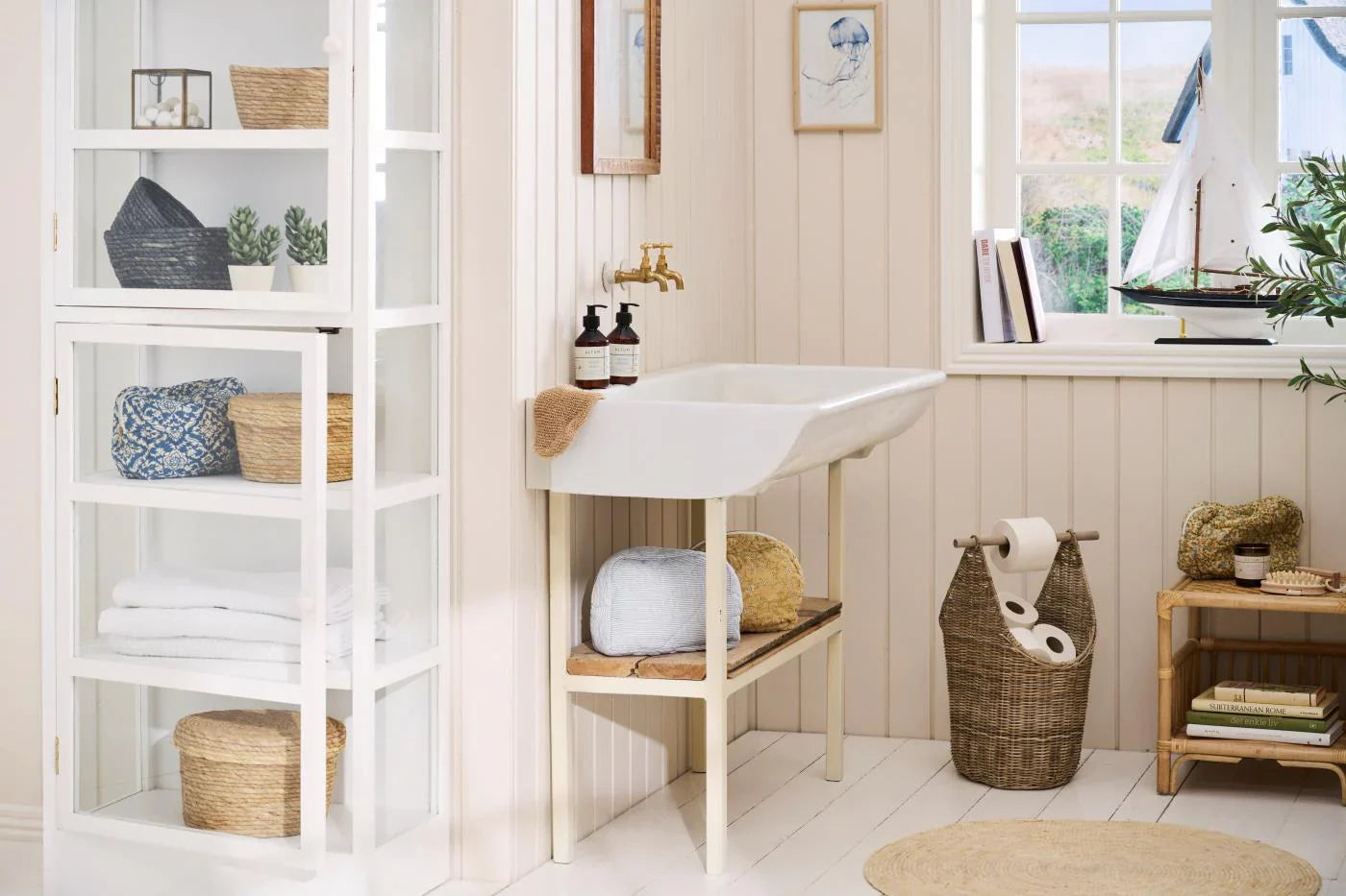 Toalettpappershållare RATTAN grå