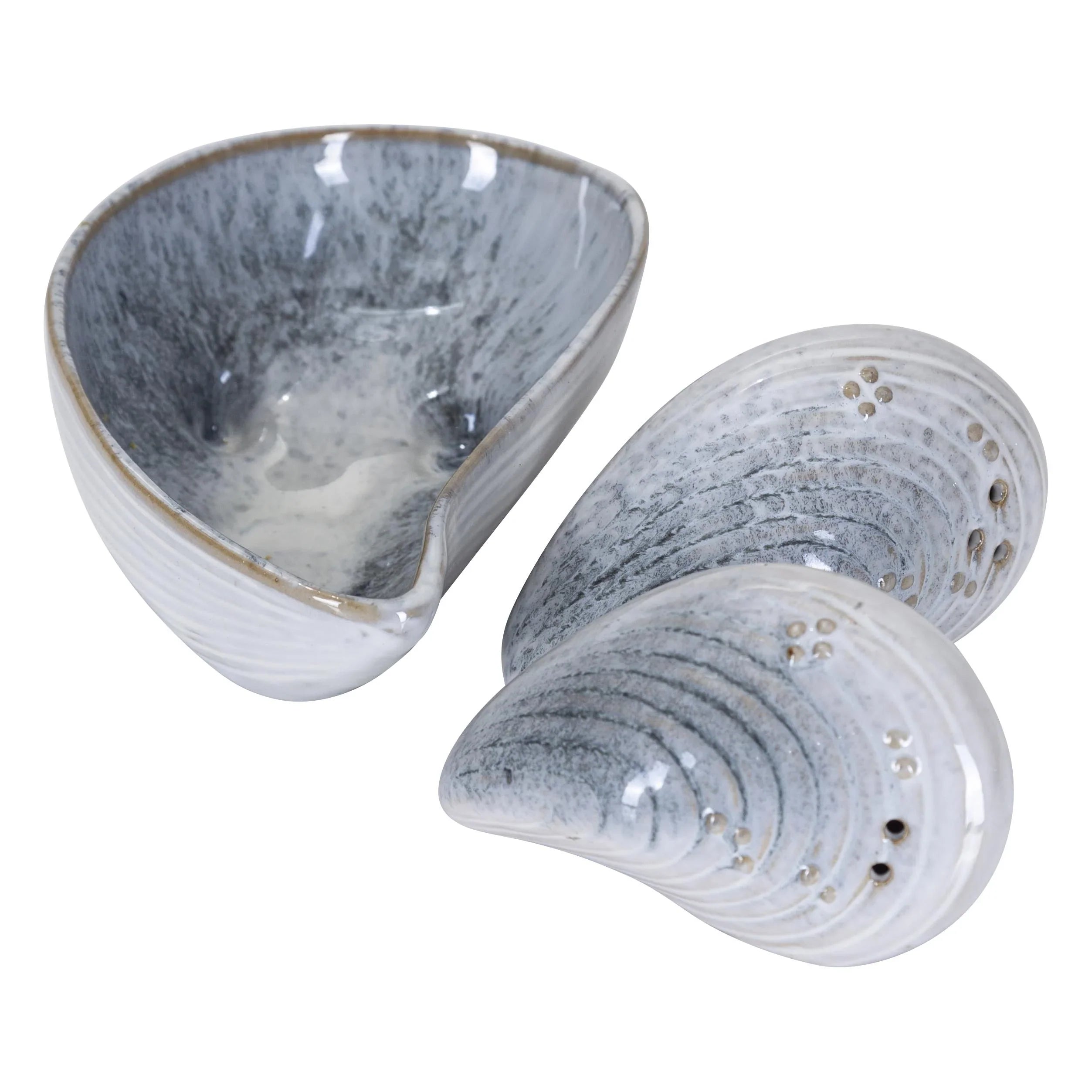 SKÅL MUSSLA, stor, creme L.16cm