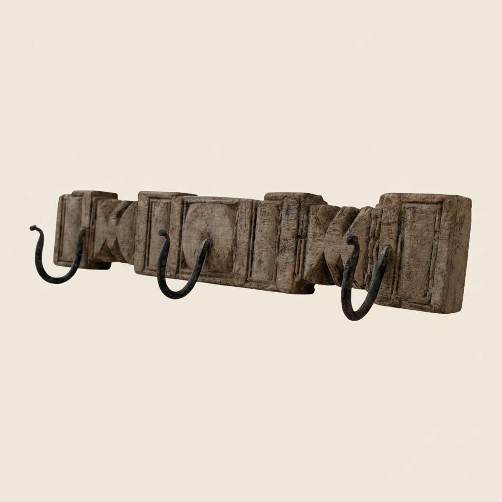 Krokbräda VINTAGE 52,5x9x4cm 3 krokar