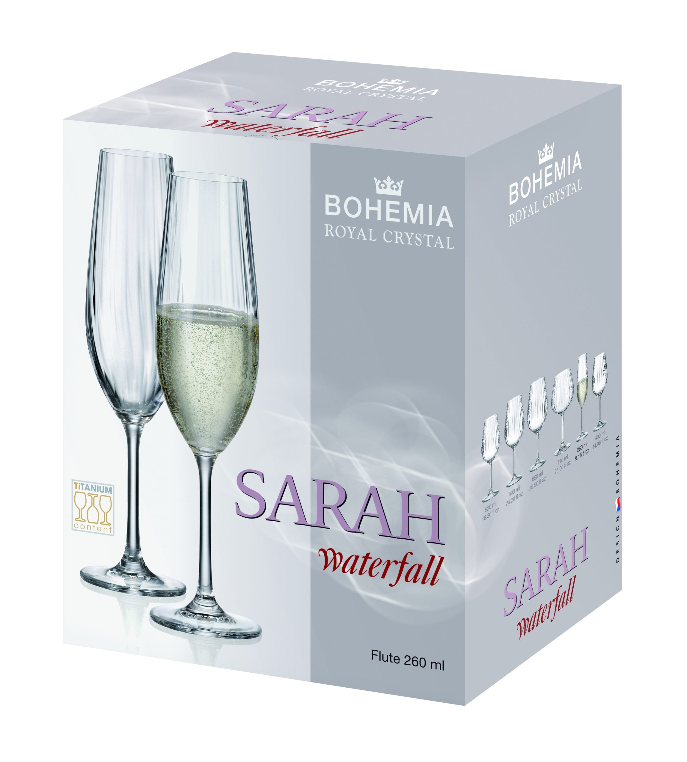 Champagneglas WATERFALL 6-pack