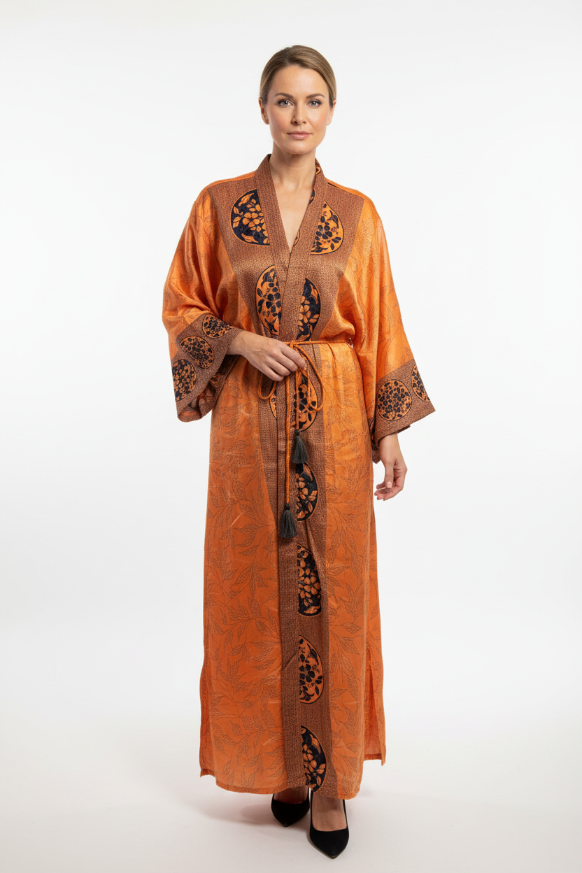 Kimono ORANGE LEAVES vintage