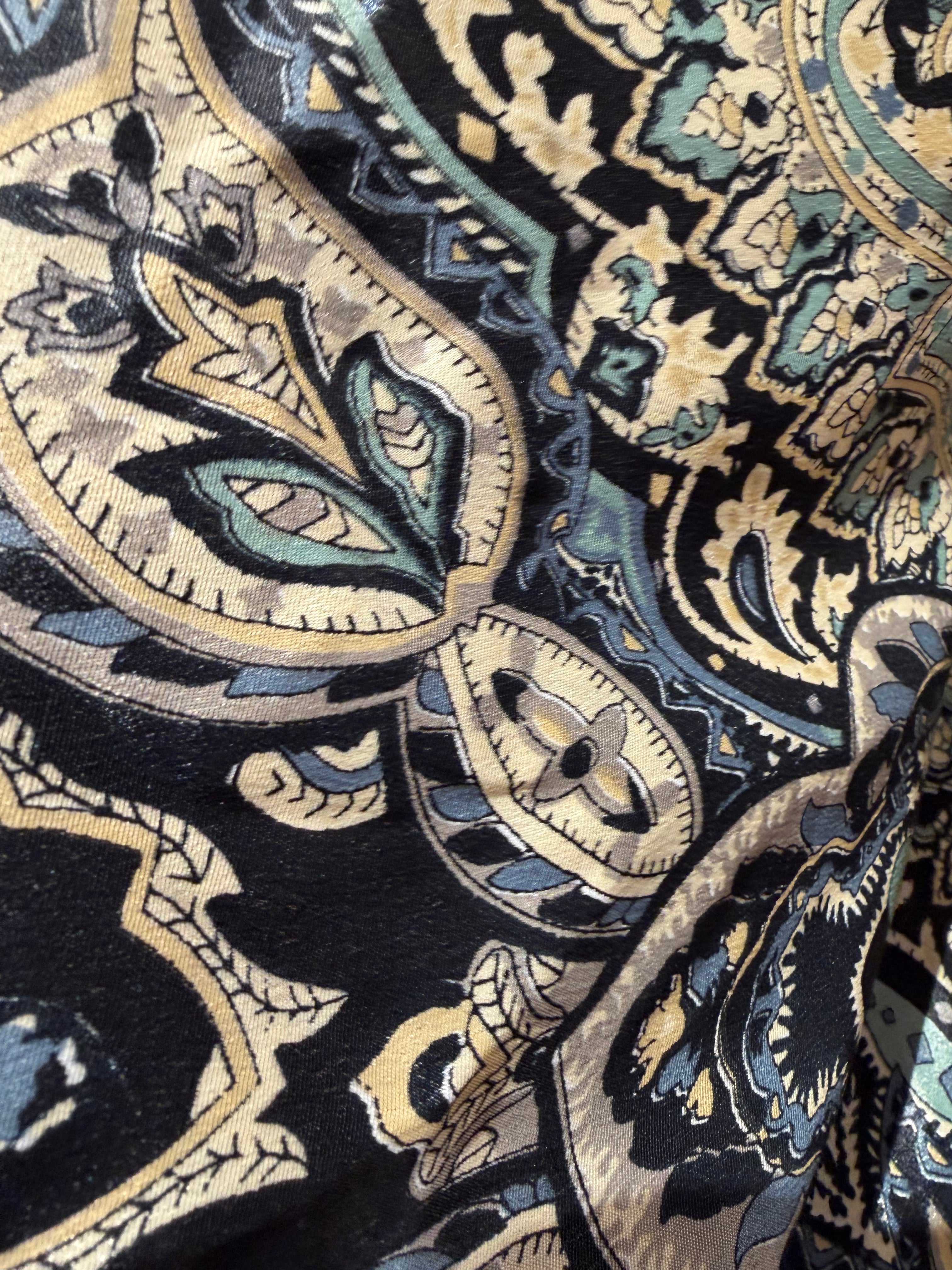 Kimono FAY LÅNG blå paisley