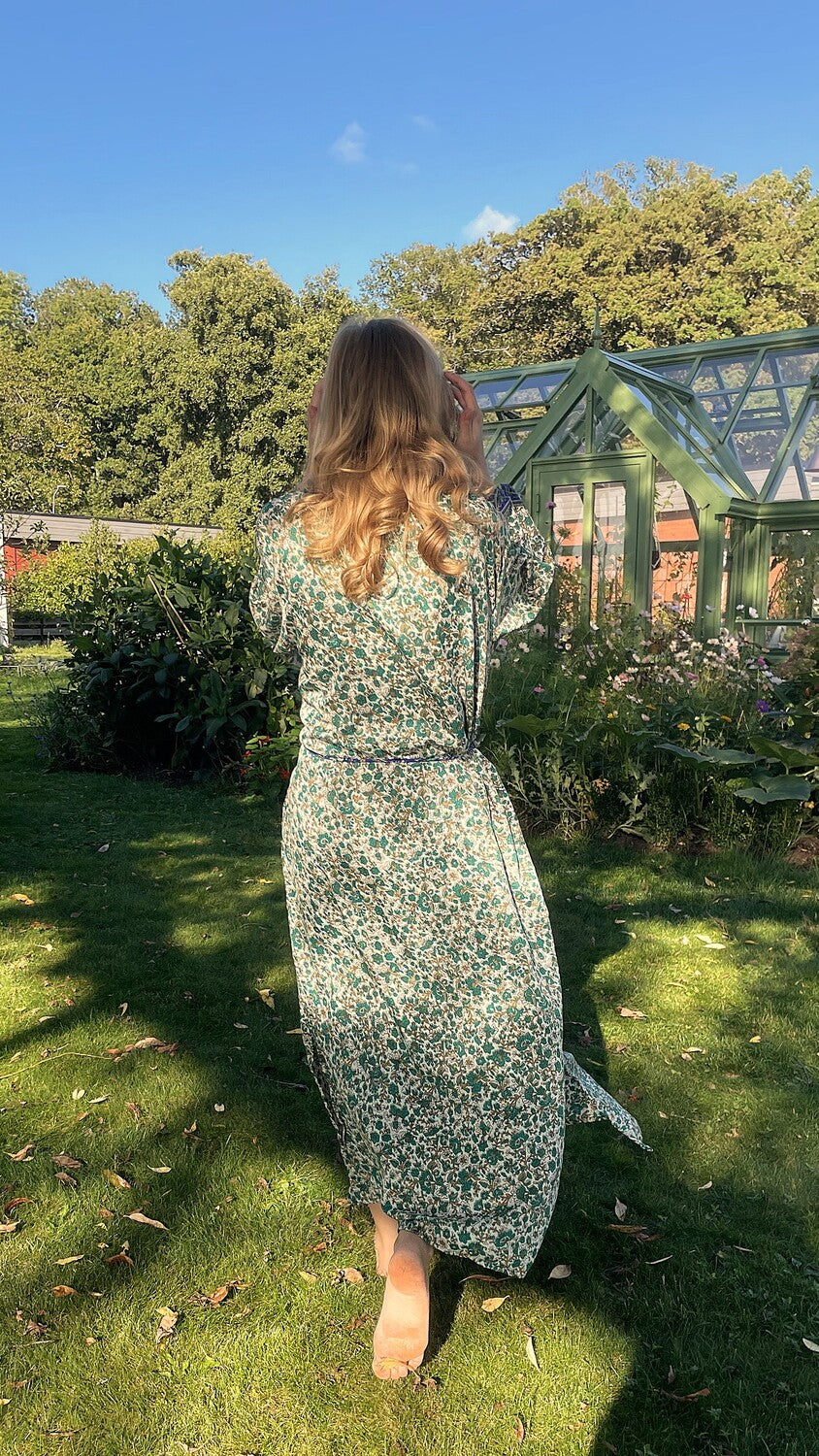 Kimono GREEN FLOWERS vintage
