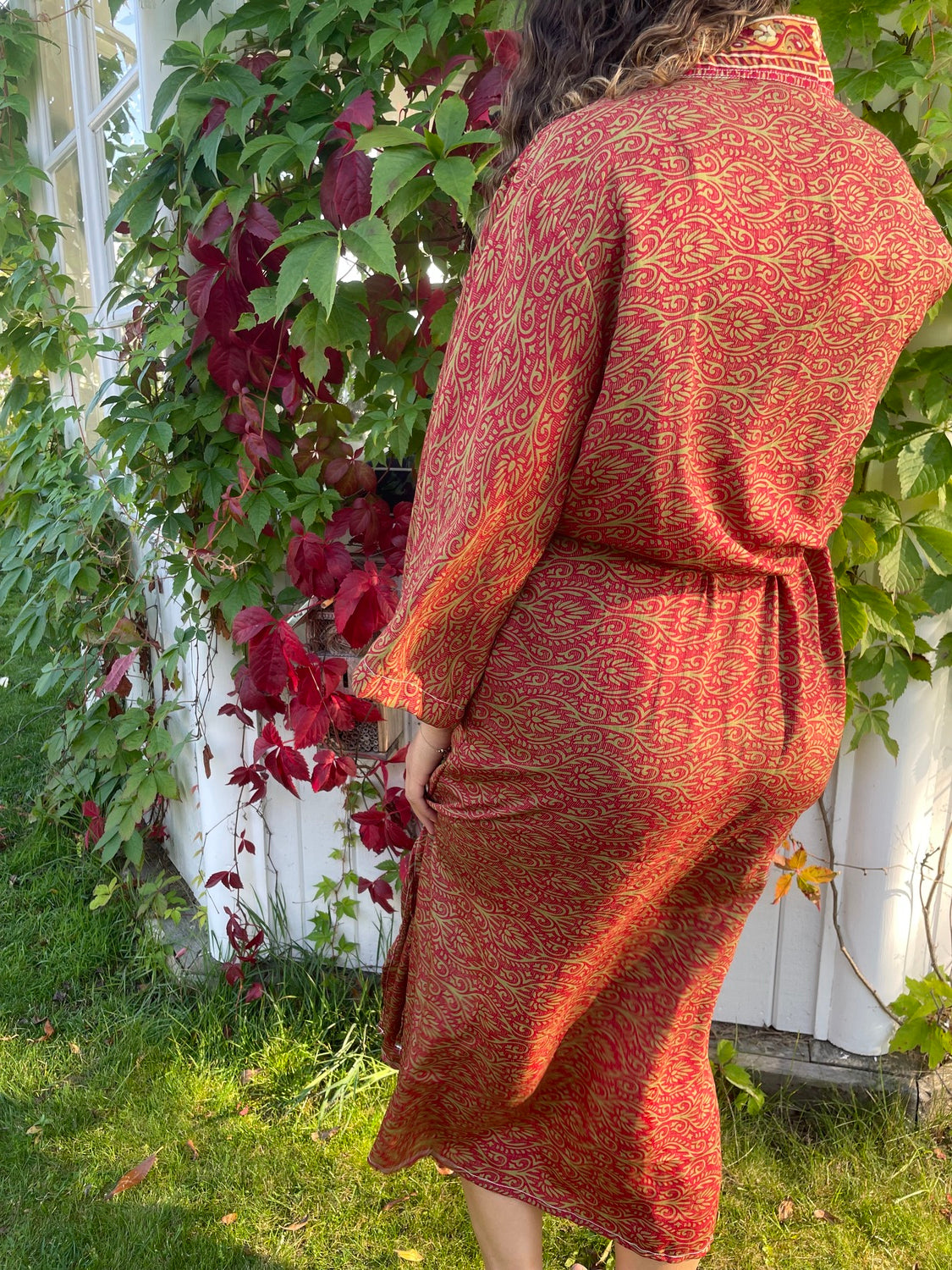 Kimono RED GOLDEN FLOWER vintage