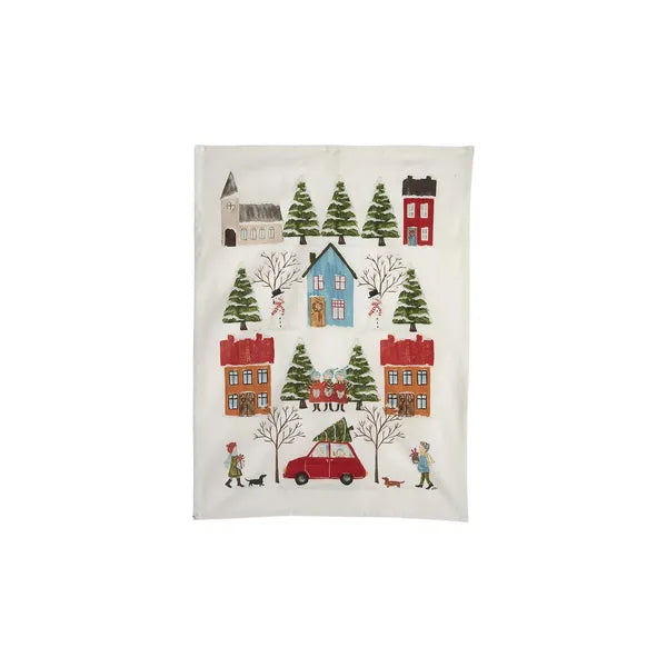Kökshandduk Vinter med julmotiv från Nääsgränsgården