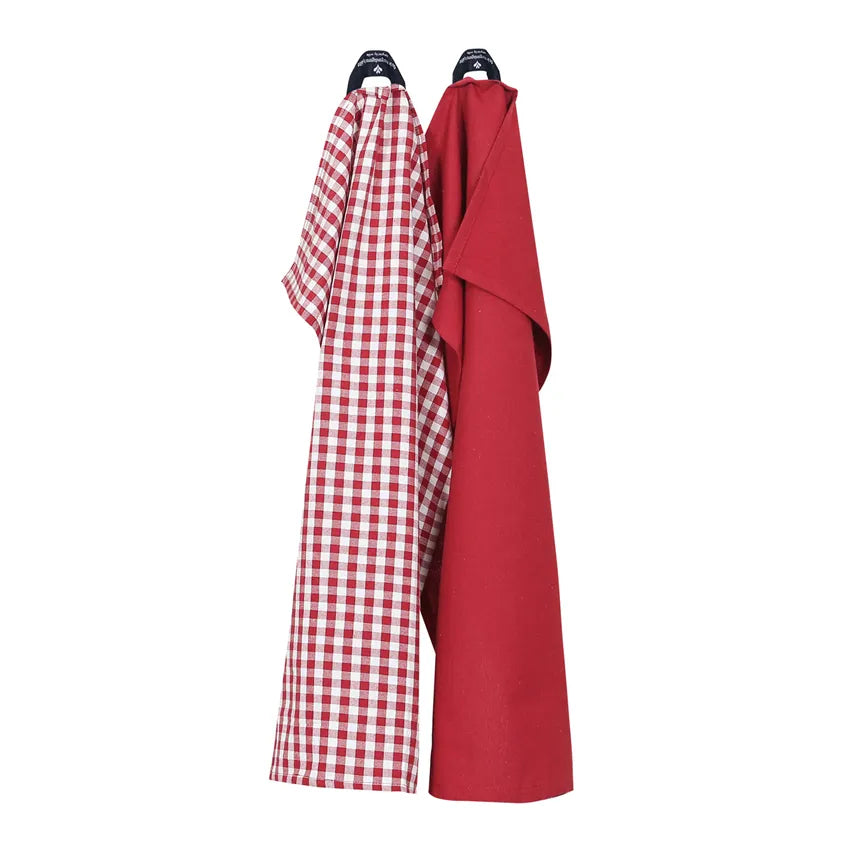 Kökshandduk BELLA 2-pack rödrutig
