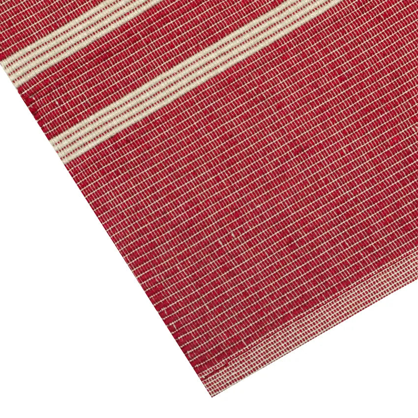 Löpare SIGRID 33x120cm mörkröd/linne