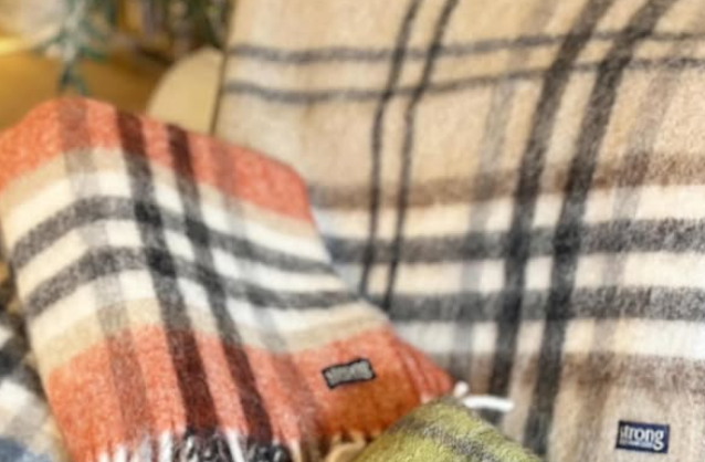Pläd CHUNKY CHECK camel