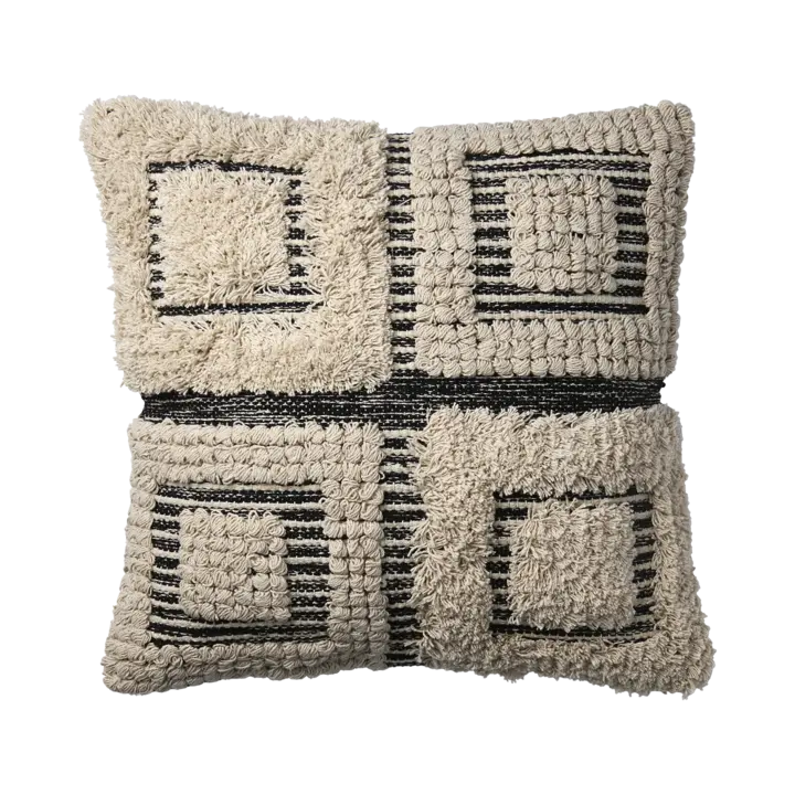 Kuddfodral MINNA 50x50cm svart/elfenben