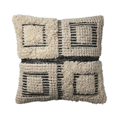 Kuddfodral MINNA 50x50cm svart/elfenben
