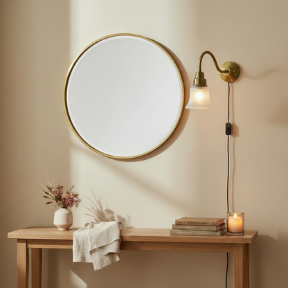 Vägglampa EMMI antikmässing 34cm