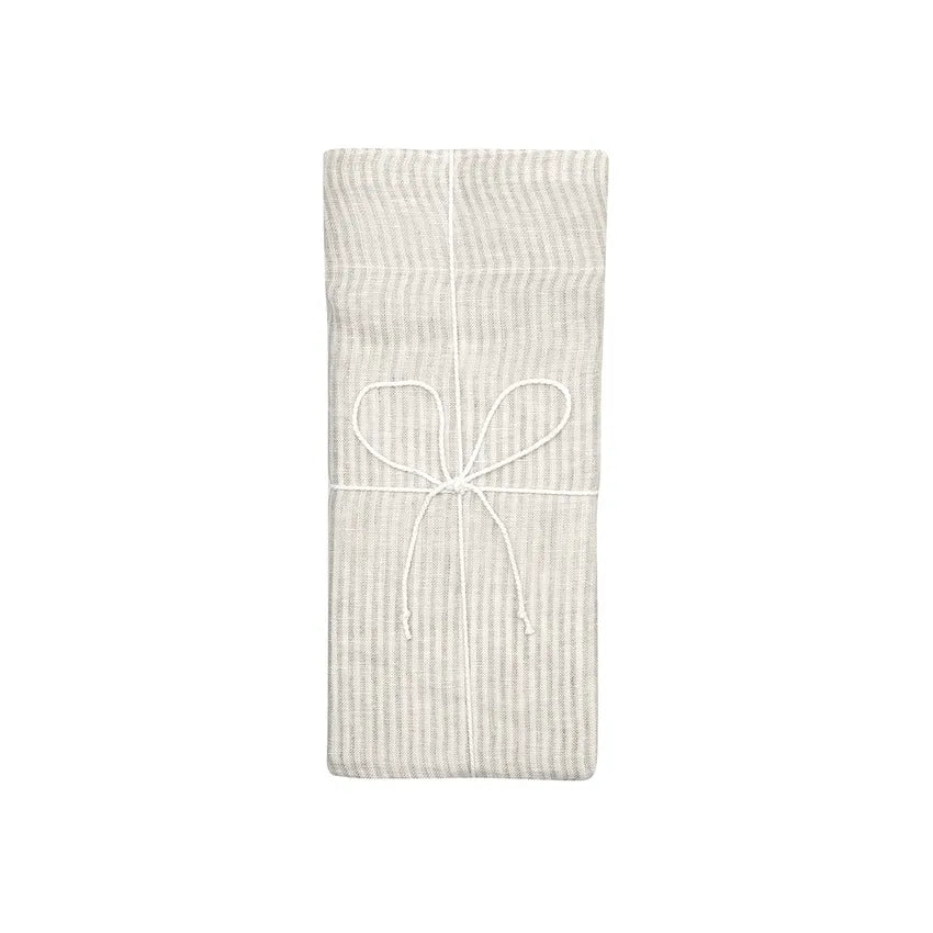 Gardinlängd LAURA 2-pack 140x280cm 100% lin randig natur/offwhite
