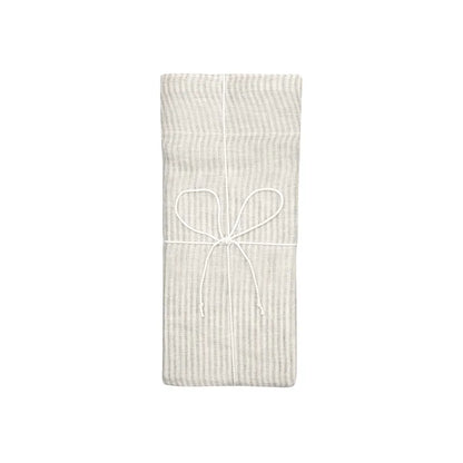Gardinlängd LAURA 2-pack 140x280cm 100% lin randig natur/offwhite