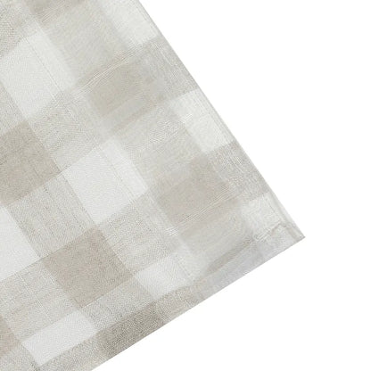 Gardinlängd LISEN 2-pack 140x280cm 100% lin rutig natur/offwhite