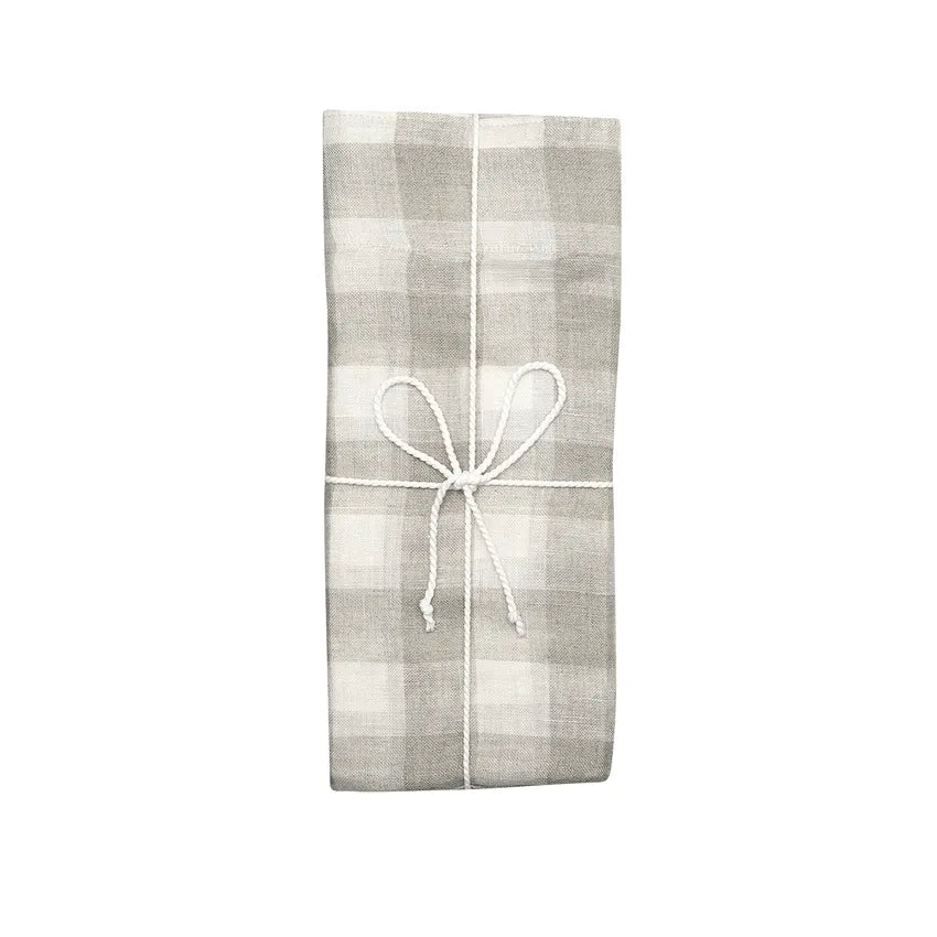 Gardinlängd LISEN 2-pack 140x280cm 100% lin rutig natur/offwhite