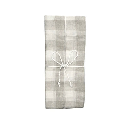 Gardinlängd LISEN 2-pack 140x280cm 100% lin rutig natur/offwhite