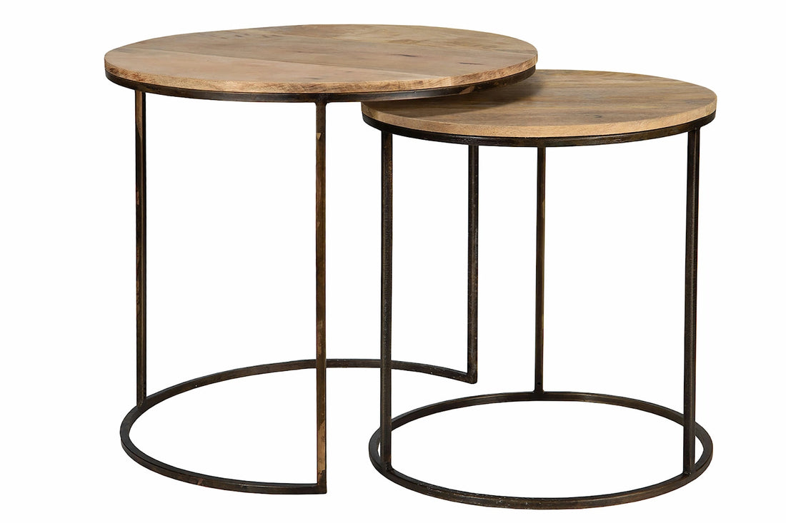 Sideboard RUND ANTIK trä 2-pack