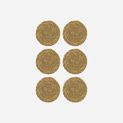 Glasunderlägg NATURAL 6-pack