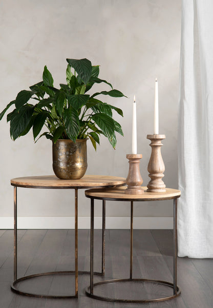 Sideboard RUND ANTIK trä 2-pack