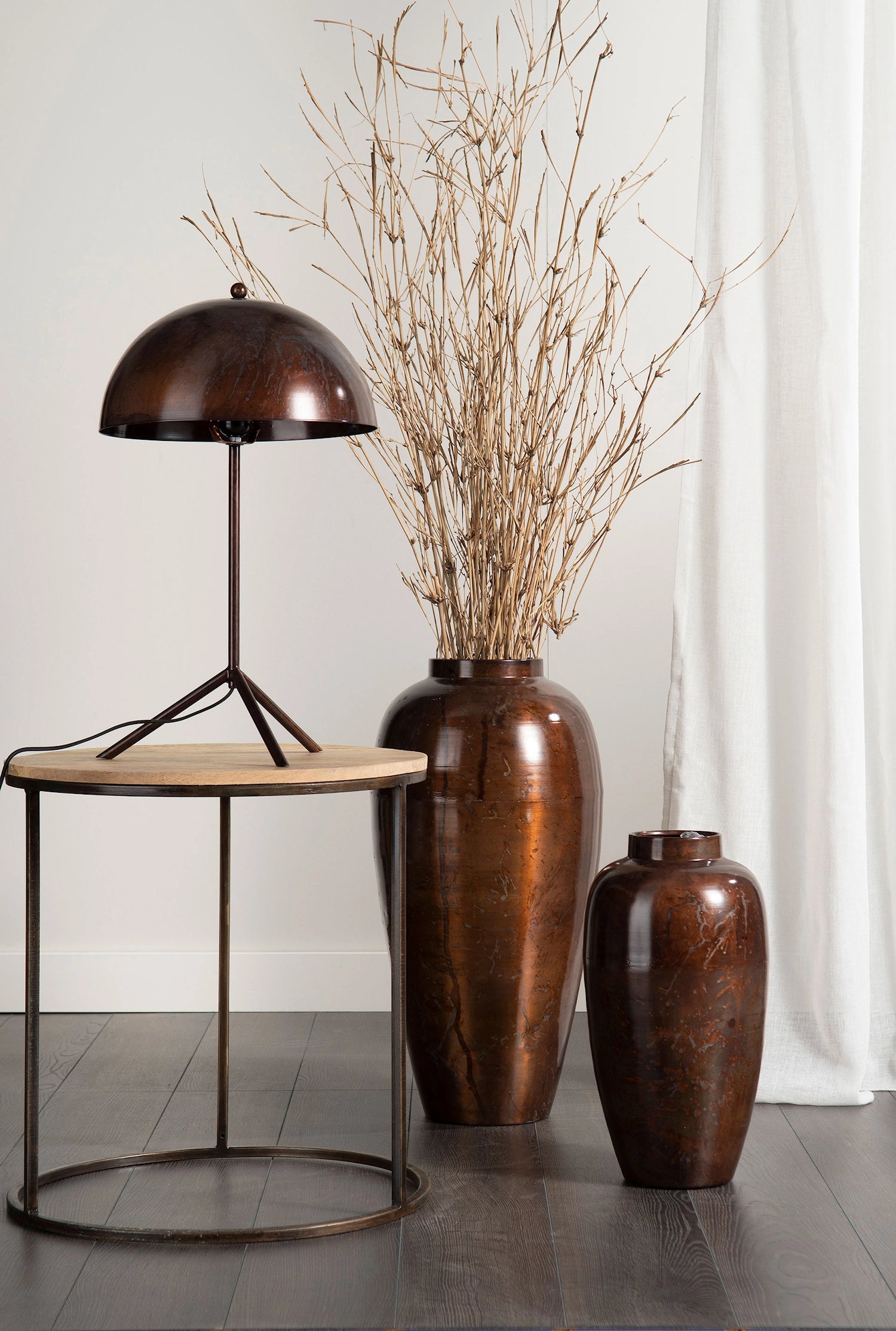 Sideboard RUND ANTIK trä 2-pack