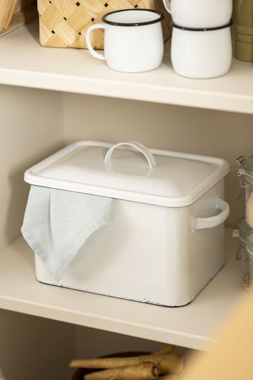 Brödbox EMALJ vit B:22 H:22 L:35