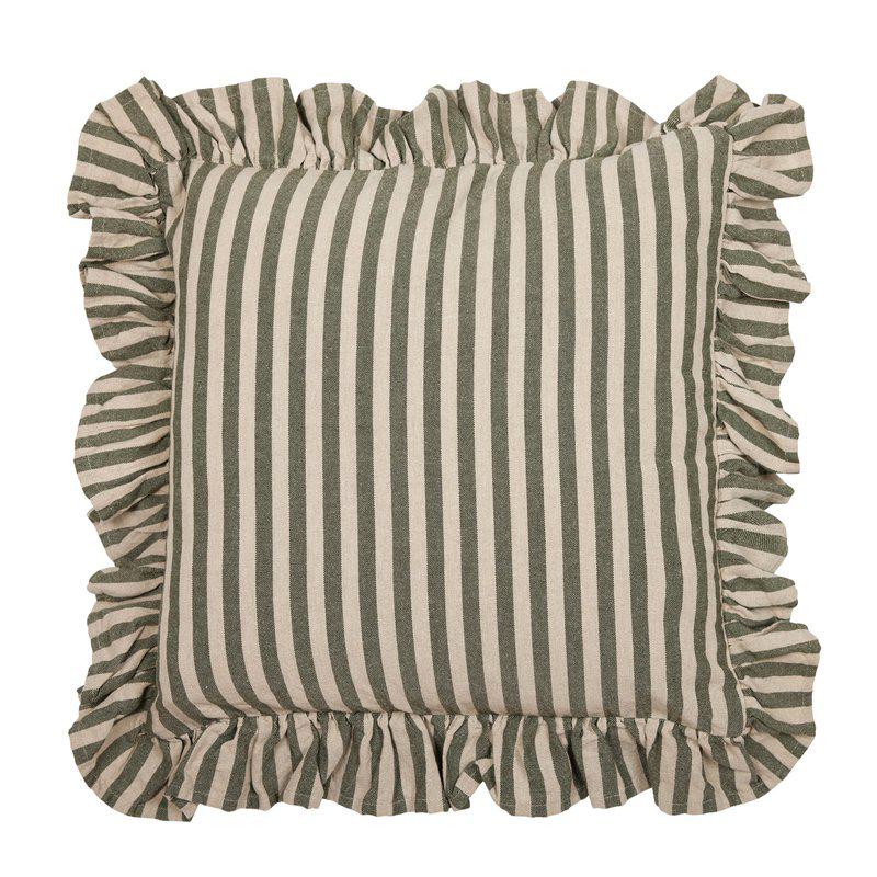 Kuddfodral SVEA VOLANG 45x45cm oliv/lin