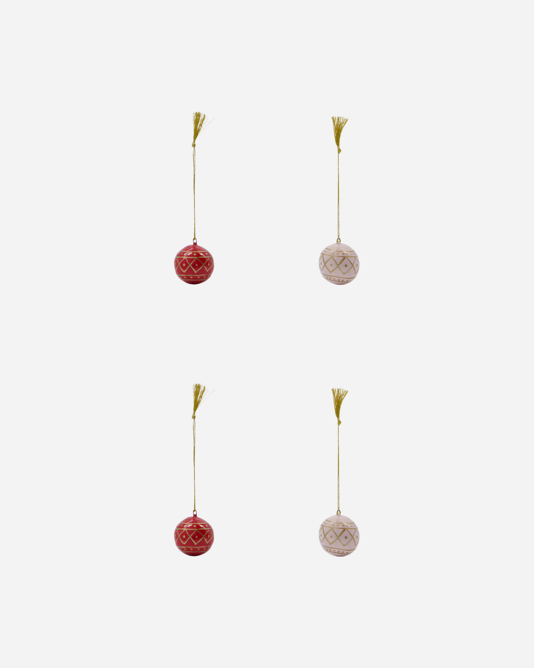 Hänge julgranskula MACH 4-pack röd/gammelrosa