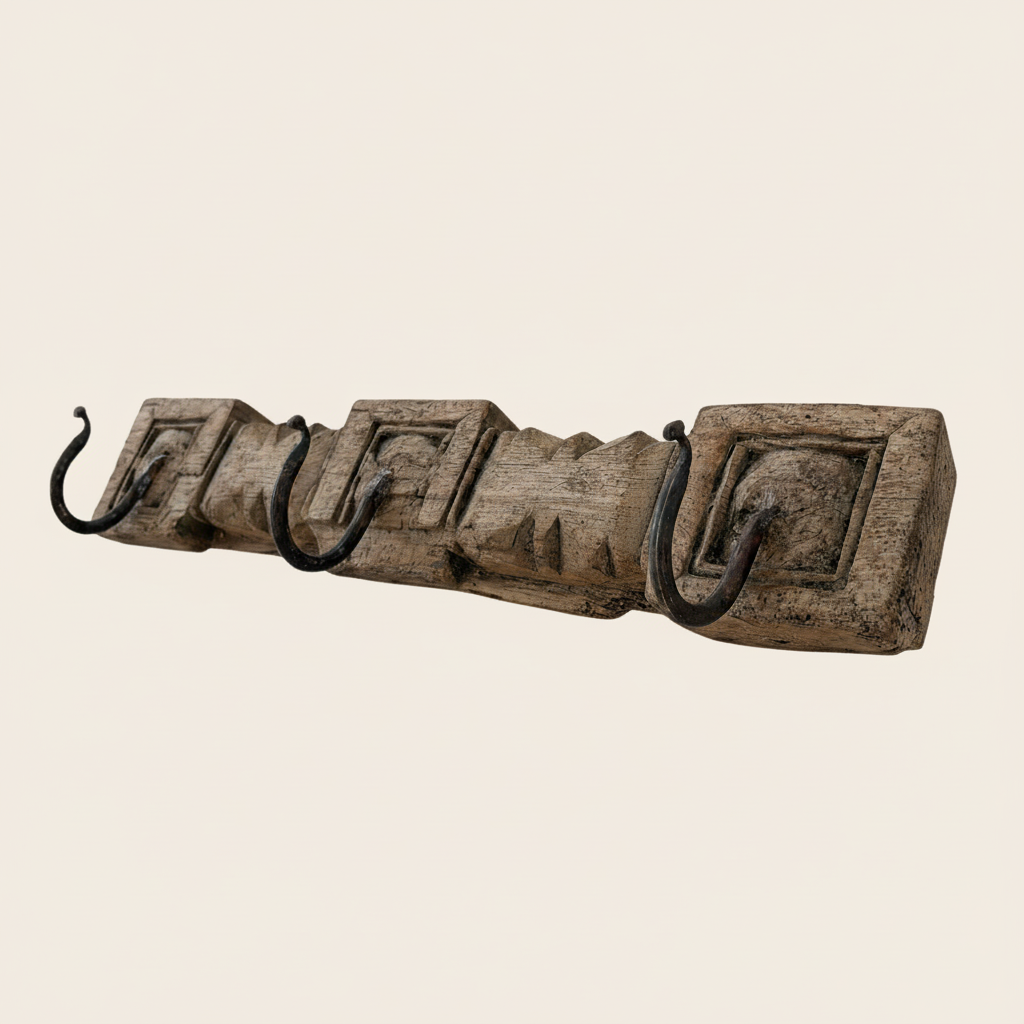 Krokbräda VINTAGE 55x9x4cm 3 krokar