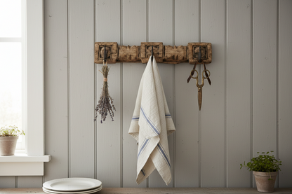 Krokbräda VINTAGE 55x9x4cm 3 krokar