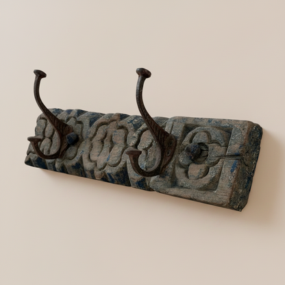 Krokbräda VINTAGE 42x10x4cm 2 krokar