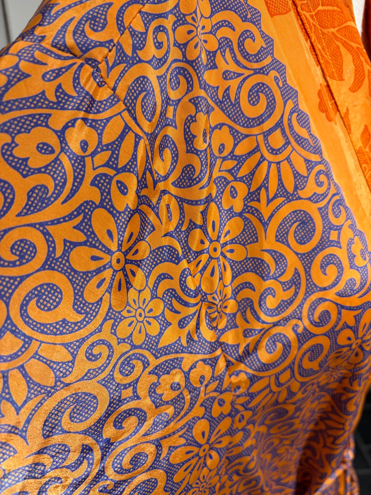Kimono ORANGE PURPLE FLOWER vintage