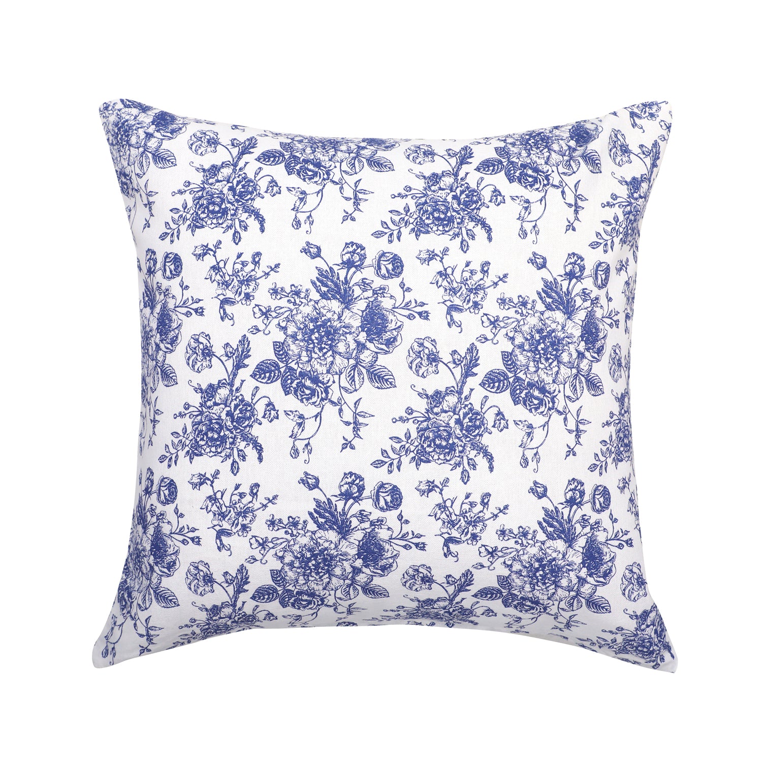 Kuddfodral JUNI 45x45cm vit/blå