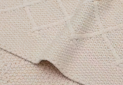 Pläd barn CHECK KNIT havre