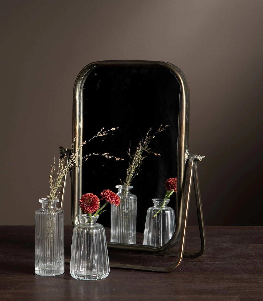 Bordsspegel ANTIQUE antikmässing 34x12x52cm