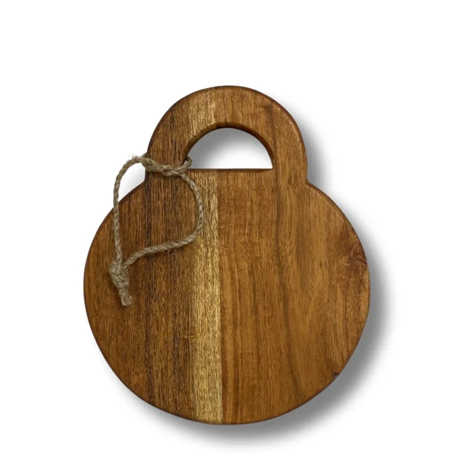 Skärbräda WOODY 20x23cm rund liten acacia