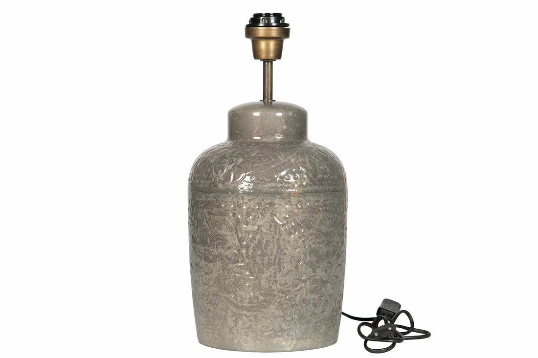 Lampa RAHILA stone med skärm linne cylinder