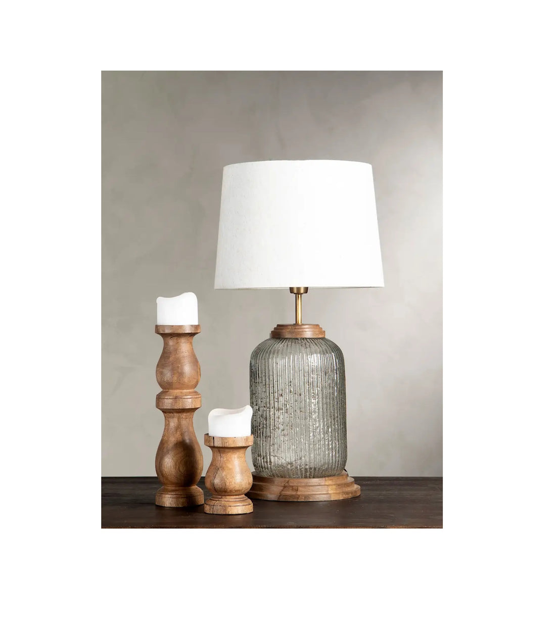 Lampa HAVA med lampskärm linne Ø25x48cm