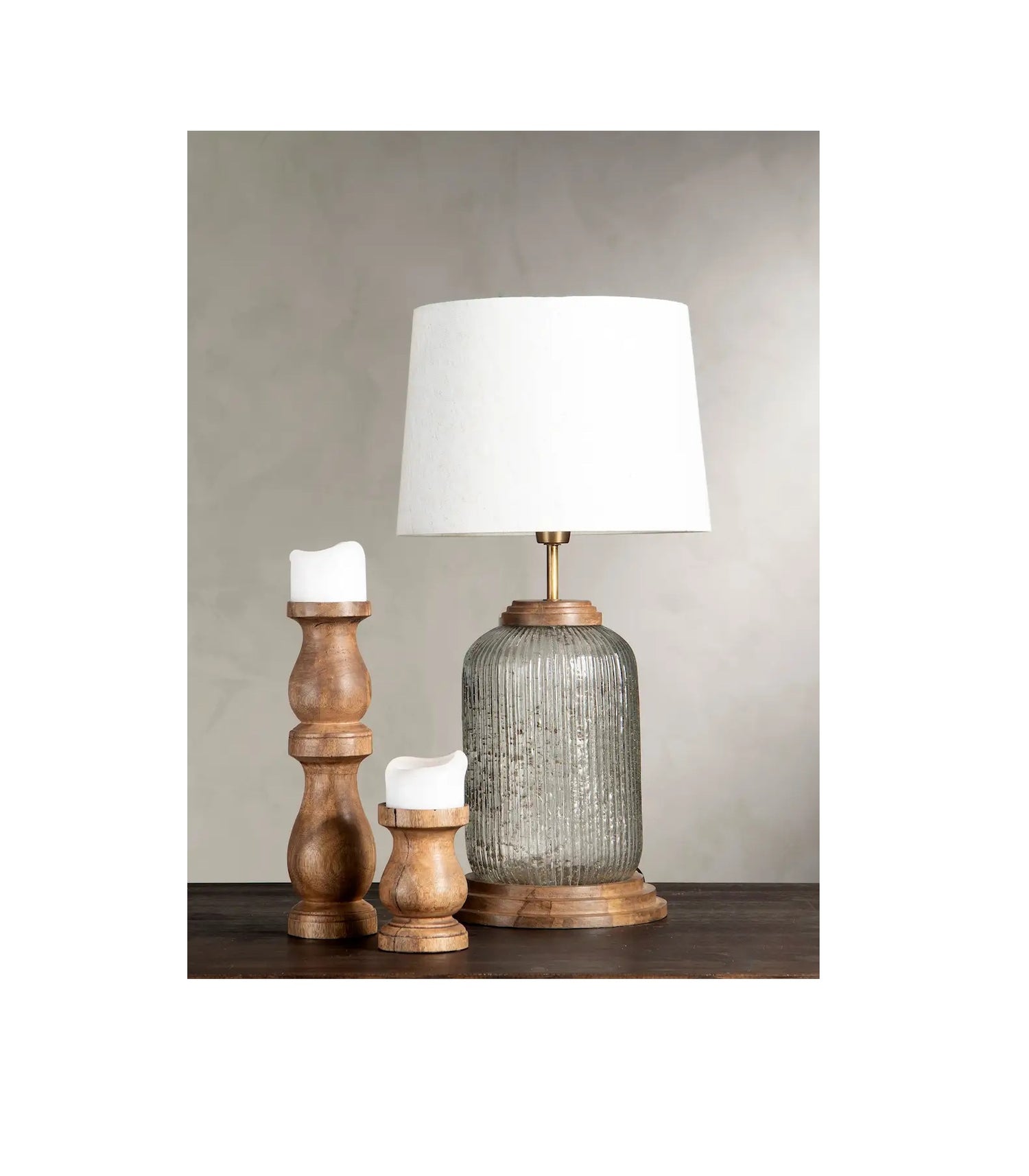 Lampa HAVA med lampskärm linne Ø25x48cm