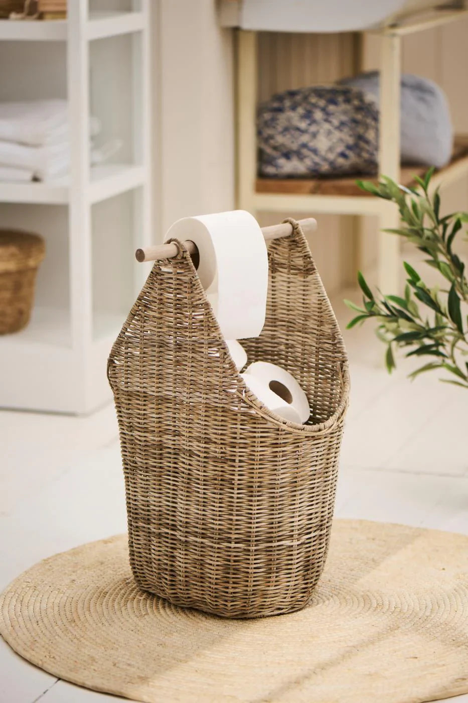 Toalettpappershållare RATTAN grå