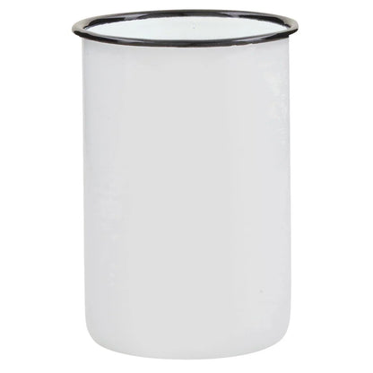 Tandborstmugg EMALJ vit/svart
