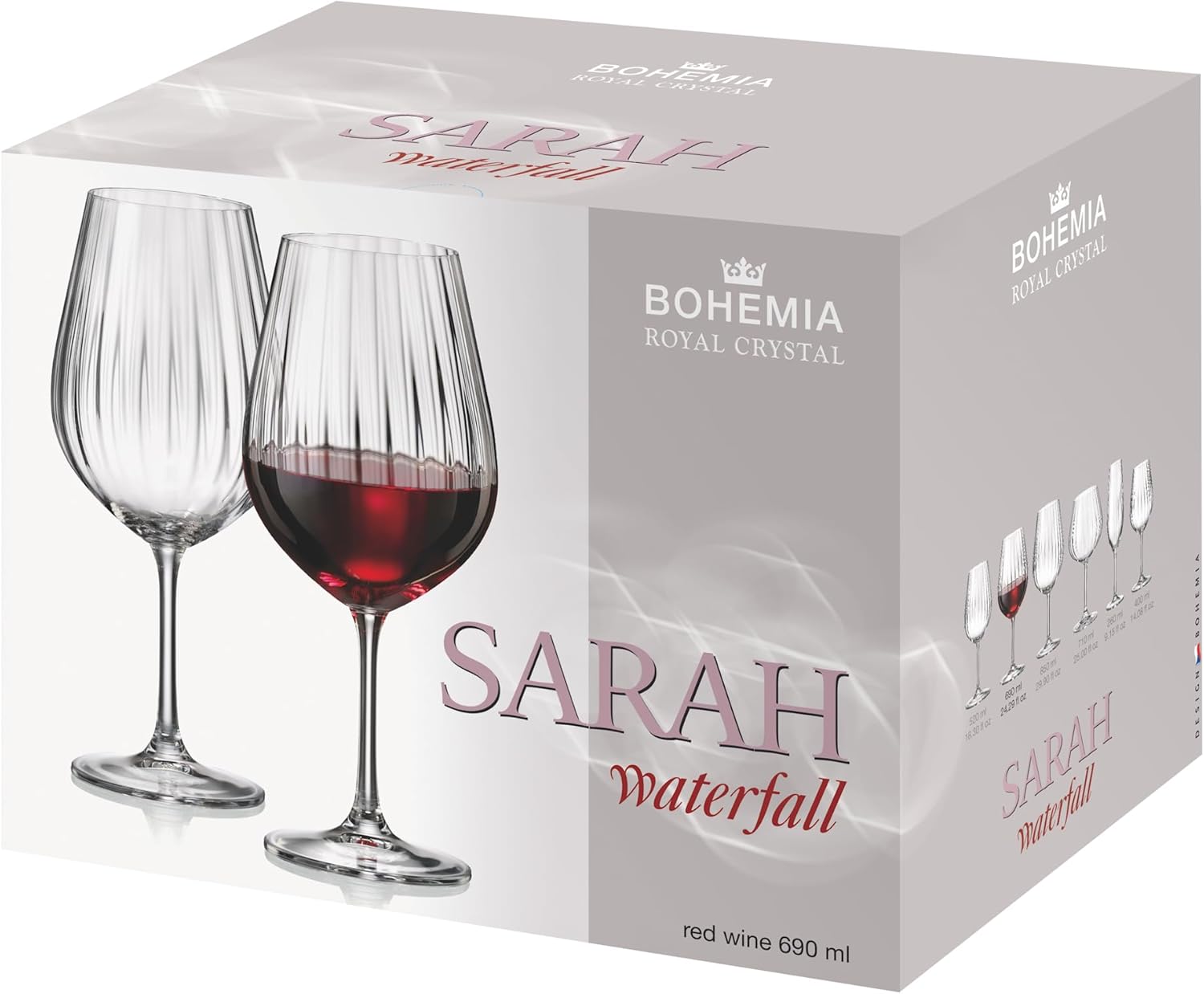 Rödvinsglas WATERFALL 520ml 6-pack