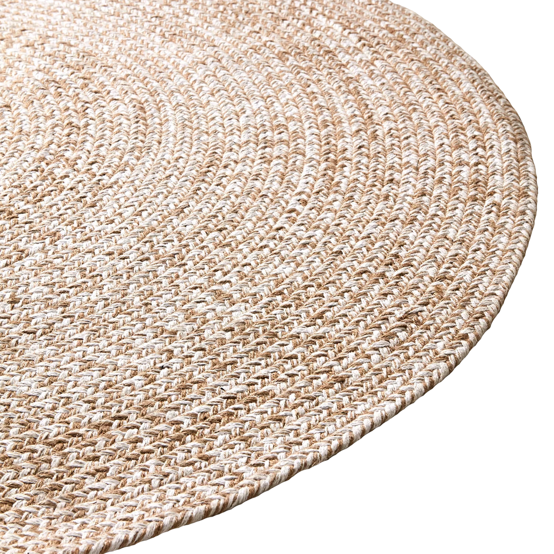 Matta JUNI, Natur/vit Ø120 cm