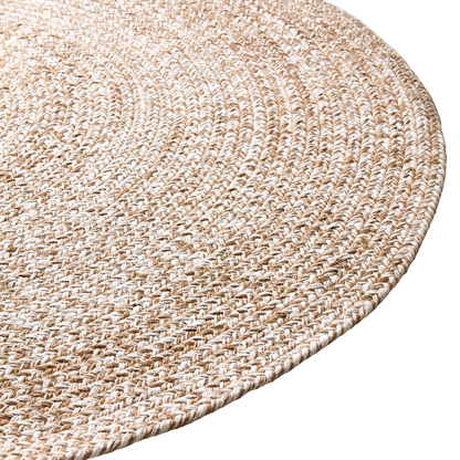 Matta JUNI, Natur/vit Ø120 cm