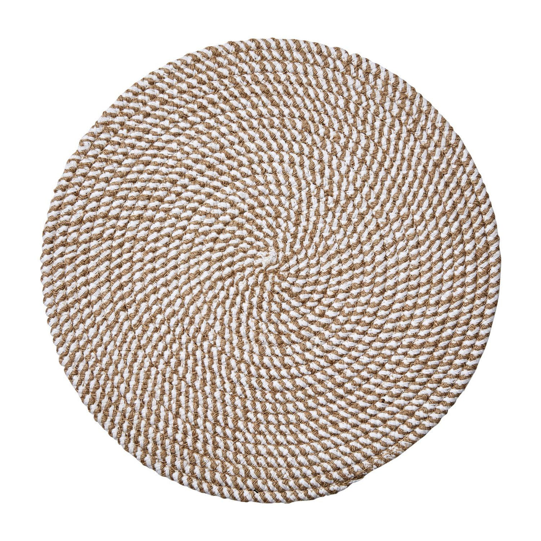 Matta JUNI, Natur/vit Ø120 cm
