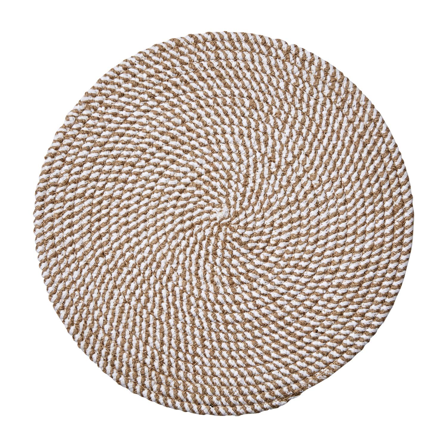 Matta JUNI, Natur/vit Ø120 cm