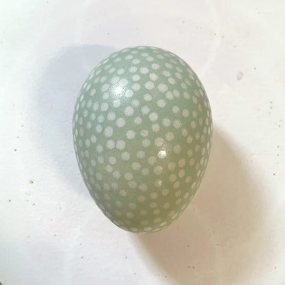 Prydnadsfigur ÄGG, mini, prickigt lav/vit