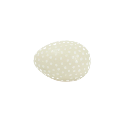 Prydnadsfigur ÄGG, mini, prickigt lav/vit